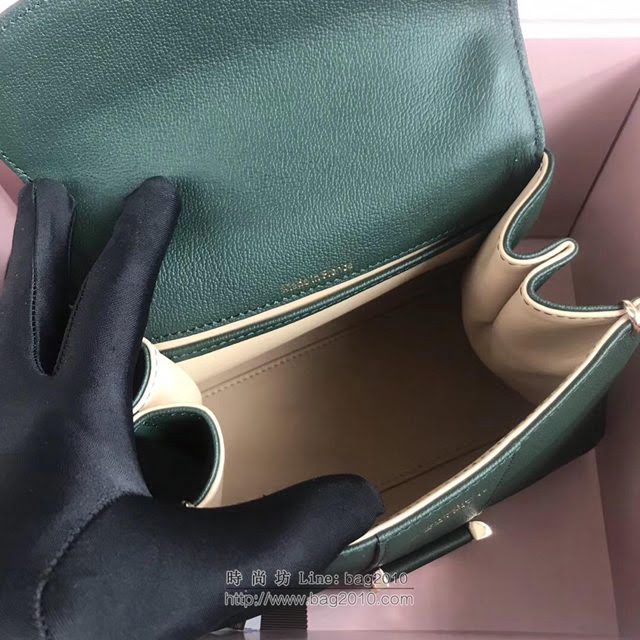 DELVAUX女包 2019春夏最新色 專櫃原廠皮 德爾沃女手提包 DV0020翡翠綠 小號 Delvaux單肩斜挎包  fcs1157